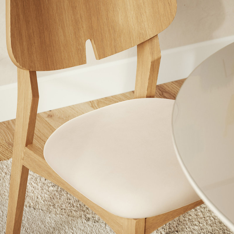 Modern Brazilian Beth Side Chair, Shimmy Cream/Nogal