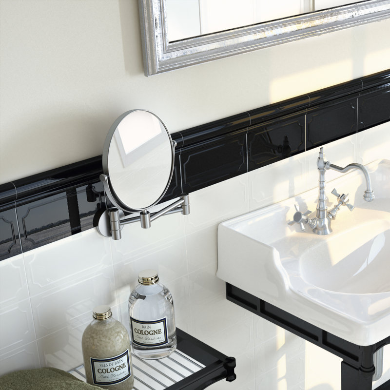 Santorini 7.9" x 2" Glossy Ceramic Mudcap Tile Trim in Nero