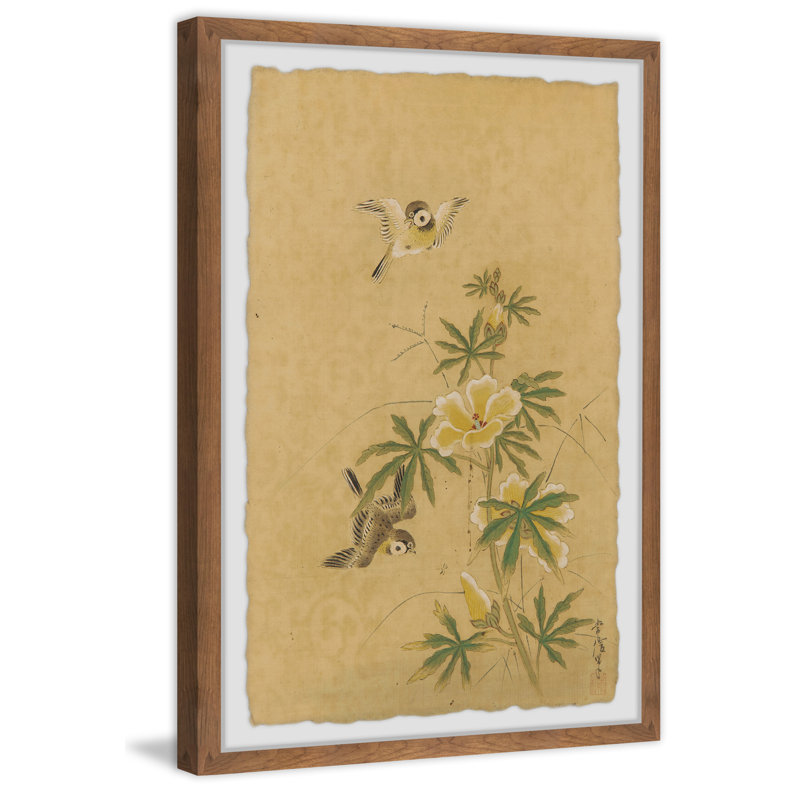 «Birds and Flowers», reproduction encadrée, H 18 po x l 12 po