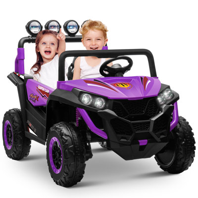 24v 2 Seater Ride On Utv For Kids, 4wd Electric Car Vehicles For Ages 3+, Dual-mode Kids Car W/parent Remote Control, Bright Led Light, Music, Multi F