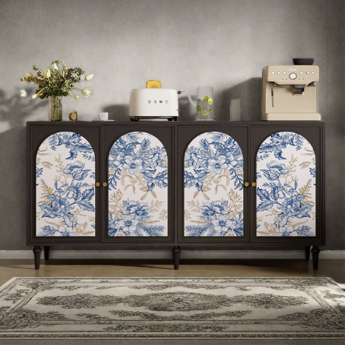 Charlton Home® Modern and simple four-door sideboard | Wayfair