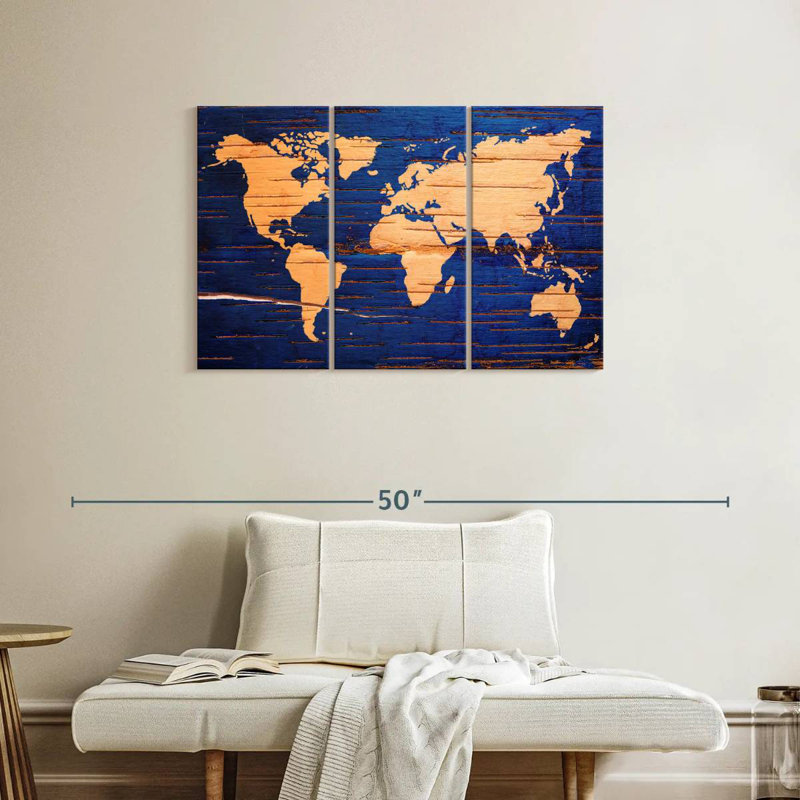  «Birch Cork World Map», H 24 po x l 38 po