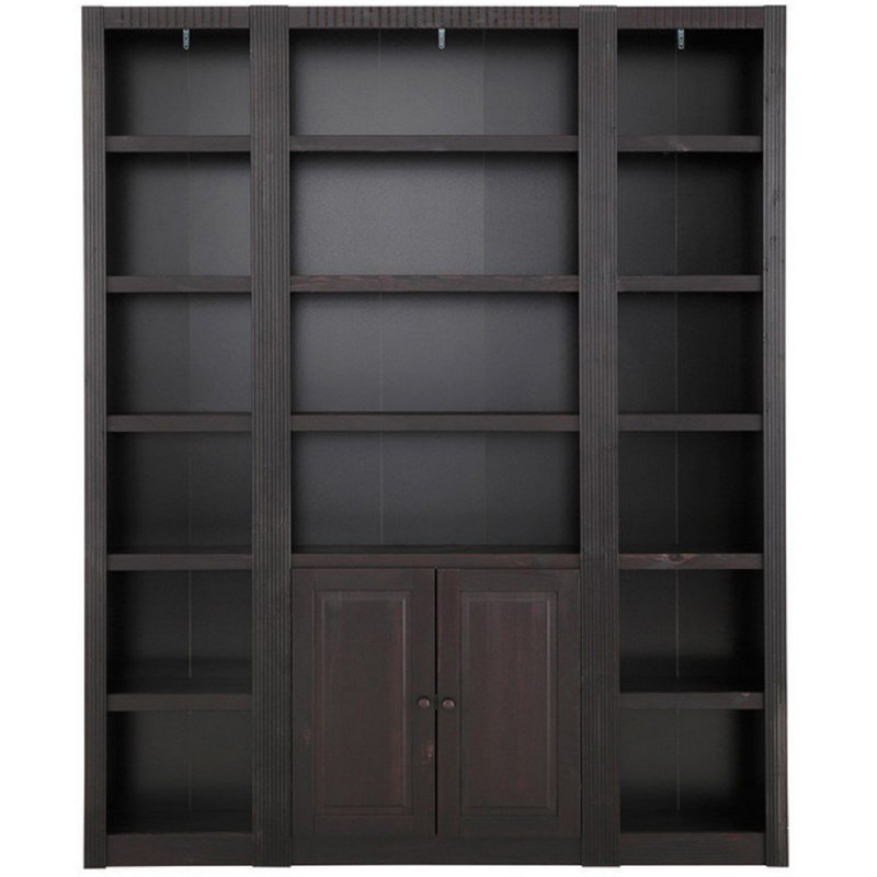 Elona 213cm H x 177.4cm W Library Bookcase, Havana Brown