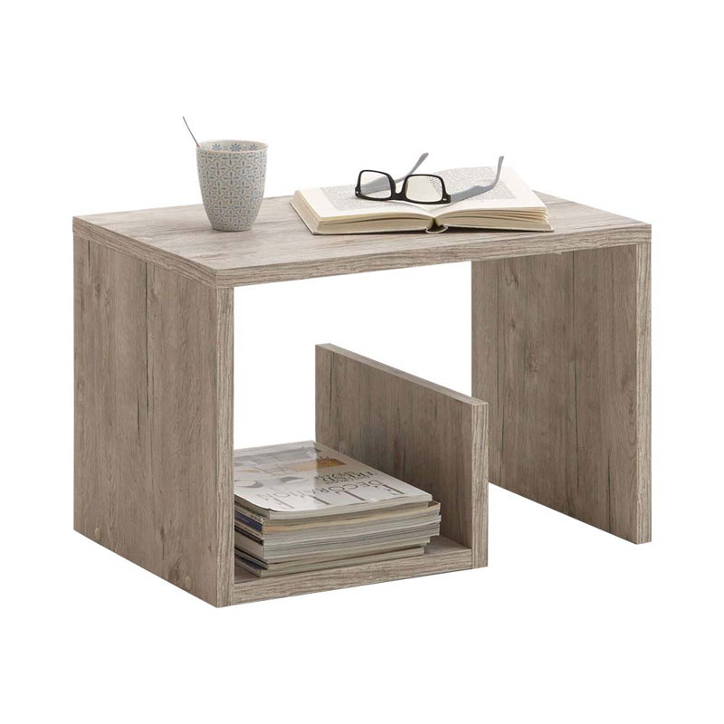 Pedestal End Table, Sand Oak
