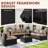 7-pieces Outdoor Rattan Wicker Sectional Seating Group With Cushions-1275895316
