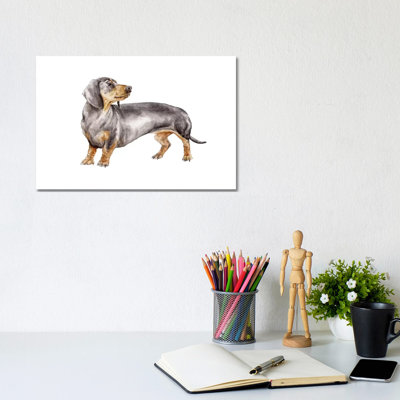 Black and Tan Dachshund 1 Piece Wrapped Canvas Painting