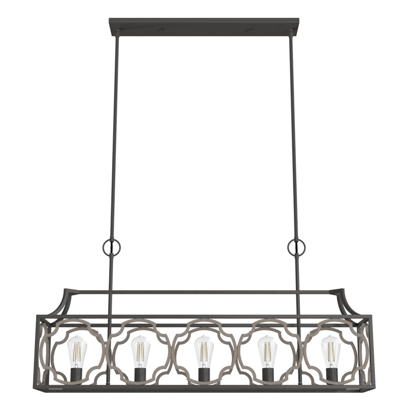 Stone Creek 5 Light Linear Chandelier, Noble Bronze