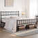 Minimalist Metal Bed Frame with Slatted Headboard
