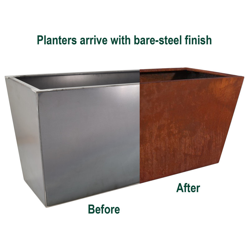 Metal Planter Box, 14.5" H x 32" W x 13" D