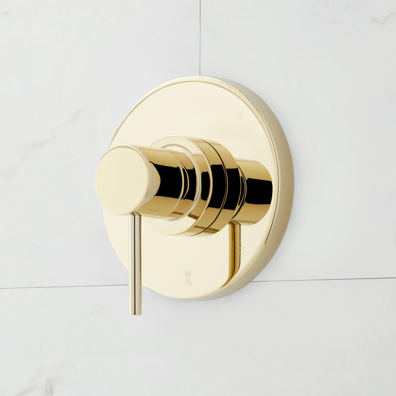 Lexia Pressure Balance Tub And Shower Set, Polished Brass
