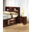 Table de chevet 1Pc Table de chevet en bois massif avec poignées 2 tiroirs-1424234151