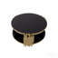 Table basse Modern - verre trempé double couche, structure en acier inoxydable - doré / noir