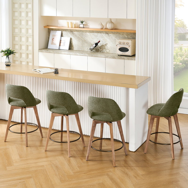 Tabouret de comptoir pivotant 26,8 po Ashwell, Vert
