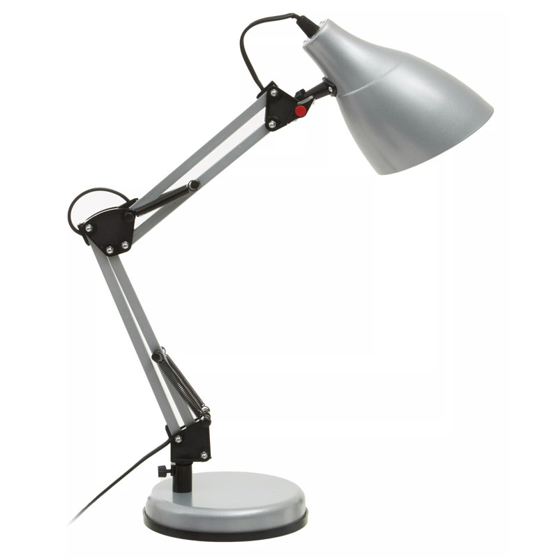 Aindrias Adjustable Metal Desk Lamp, Silver