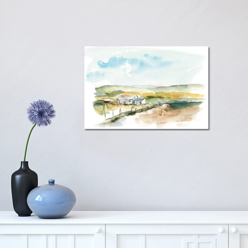 "Rural plein air III" par Ethan Harper, reproduction d’art, Toile tendue, H 12 po x l 18 po x 1,5 po, Pas de tapis