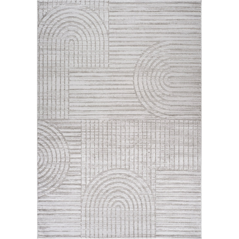 9' X 12' Gray And Ivory Abstract Area Rug