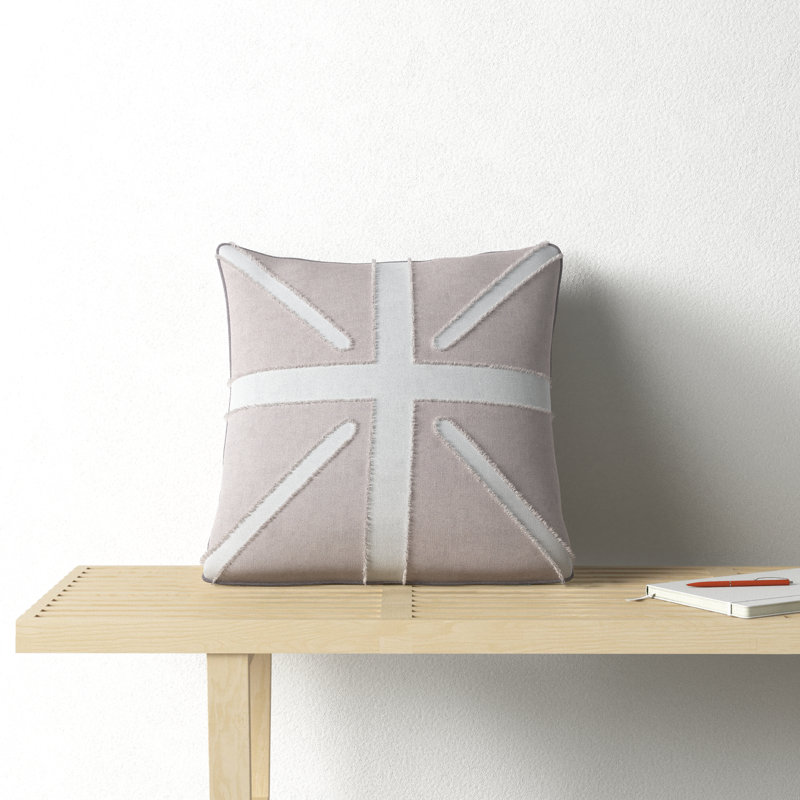 Hans Linen Throw Pillow, 22" x 22", Slate, Down