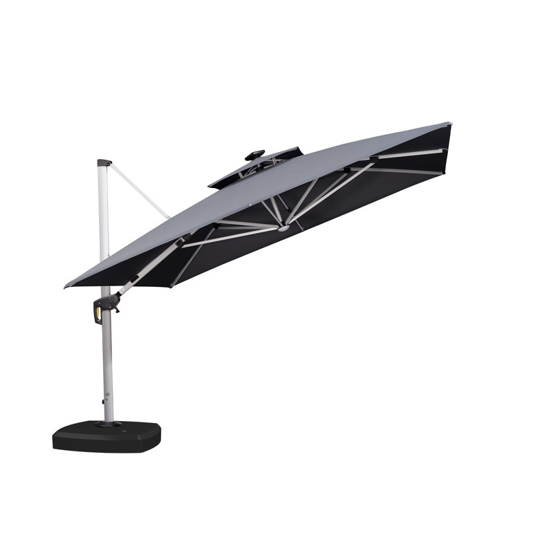 Roselius 3.4m Square Cantilever Parasol, Grey