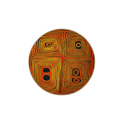 Tapis lavable décoratif à carreaux de couleur trapèze orange