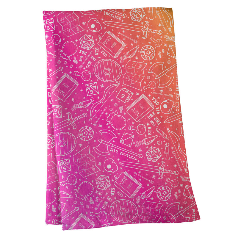 Mcguigan Tea Towel Kitchen Towel, Poly Twill, Pink/Yellow
