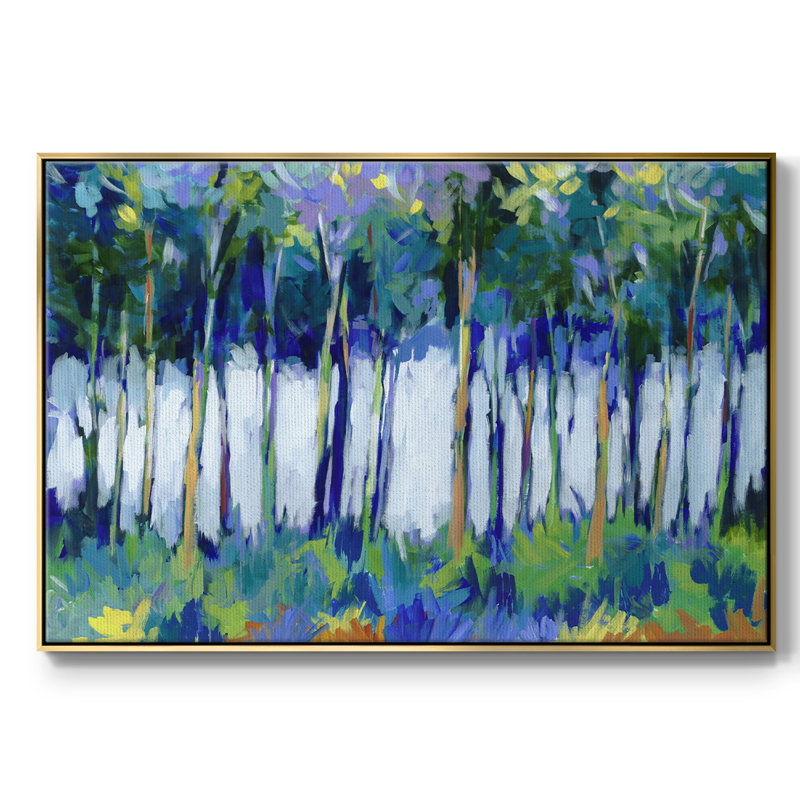 Lumière à travers les arbres, reproduction d'art sur toile, H 27 po x l 41 po x P 2 po, Or