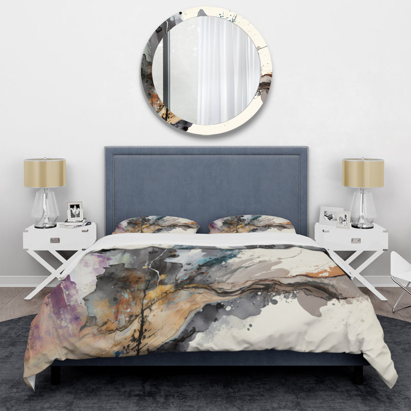 Ensemble de housse de couette Jazz Rhythms In Shades Of Grey I BeddingMicrofiber / Polyester