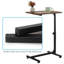 Table d'appoint à hauteur ajustable en forme de C, plateau en bois brun rustique