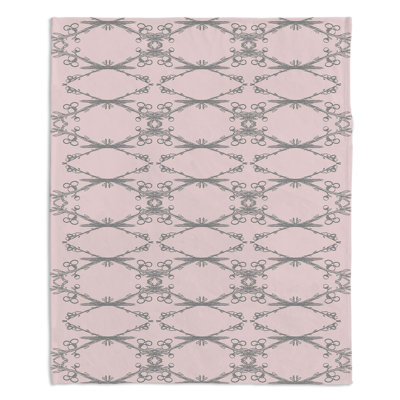 Couverture sherpa doux brindilles rose