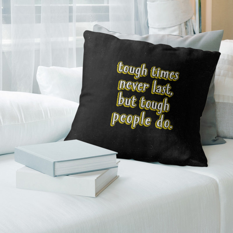 Coussin robuste times, 20 po x 20 po, Noir / Jaune