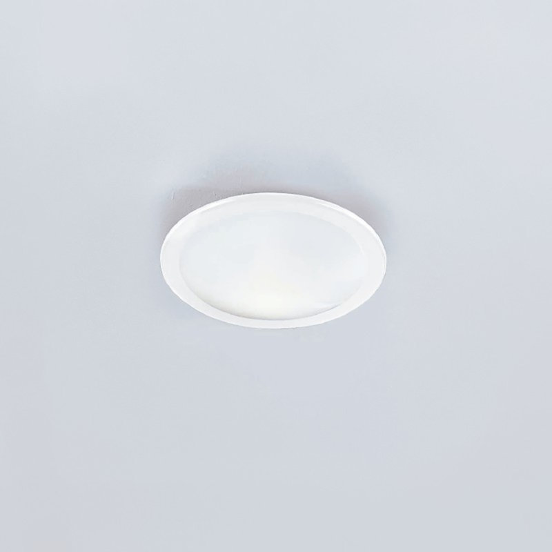 Tekna 1 - Light Simple Circle Flush Mount, White, Opal Acrylic, 4" H x 16.75" W x 11.75" D