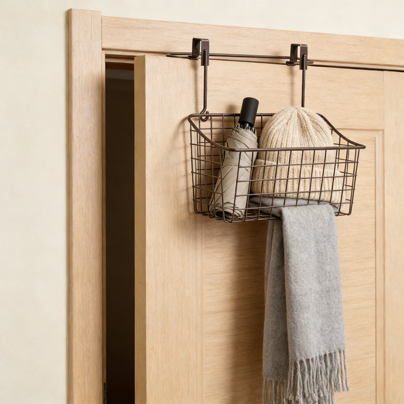 Ensemble de barre à serviettes et de panier de rangement sans installation, organisateur de style maison de campagne pour cuisine et salle de bain, fabrication en acier durable, paquet de 4