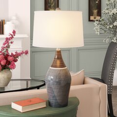 Grandview Gallery Table Lamp with Laser Cut Shade – Laser Cut Tree Scene  with Sparkle White Lamp Shade and Brushed Nickel Body, 27.25” Table Lamp  for Bedside, End Tables and More 
