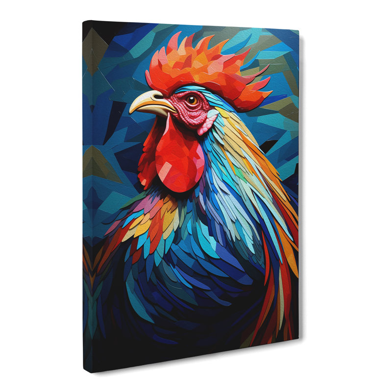 Rooster Geometric - No Frame Print, 60cm H x 40cm W x 3cm D