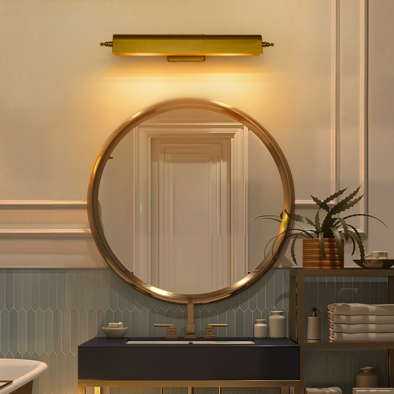 2 - Light Dimmable Hardwired Picture Light, Brushed Gold