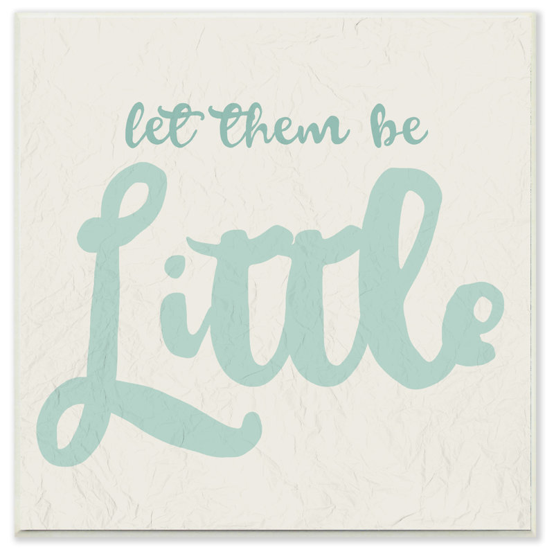 « let it be little cursive », art textuel encadré, H 12 po x l 12 po, Plaque murale