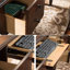 Bureau rétro en bois massif de style américain avec tiroirs