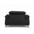 Black Chair With Adjustable Headrest In Genuine Leather-529470354