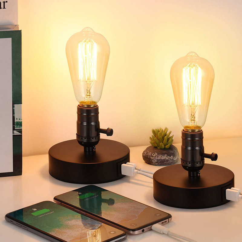 Lampe de bureau USB en métal Barwon