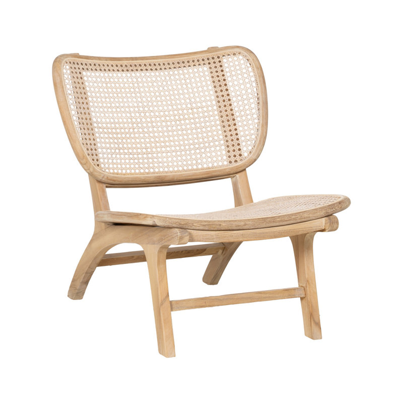 Almendra Upholstered Accent Chair, Natural Wood