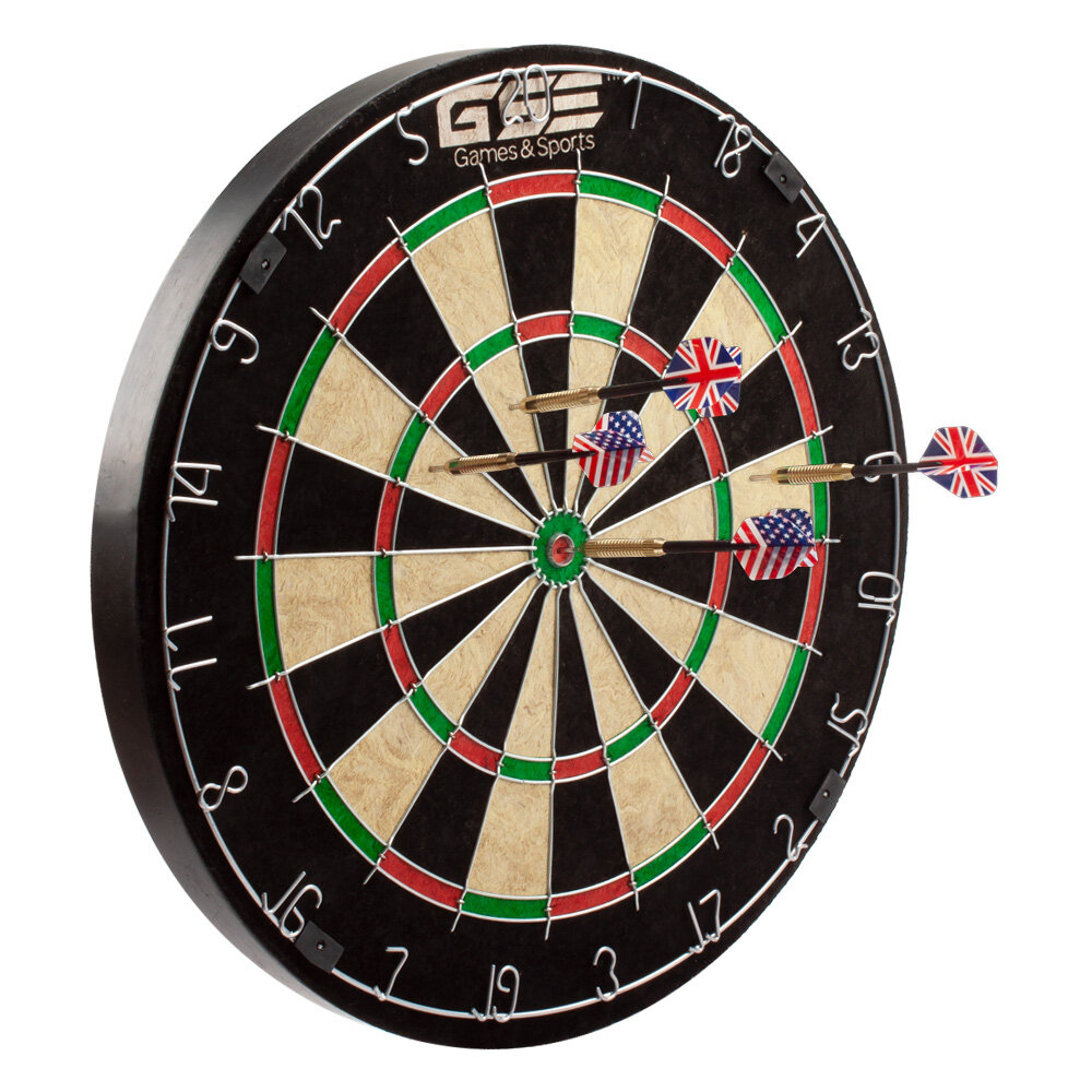 Paper Wound Dart Board Indoor Hanging 20-Point Darts and Target Bullseye  Game Comes with Six