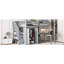 Lit mezzanine double avec échelle, bibliothèque, tiroirs, bureau et garde-robe - mobilier multifonctionnel peu encombrant convenant aux enfants et aux adolescents - gris-121069847