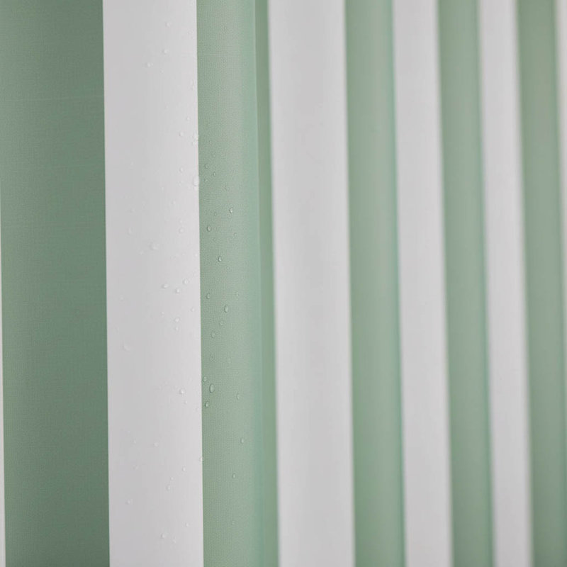 Waterproof Striped Polyester Shower Curtain For Modern Bathrooms, Sage Green
