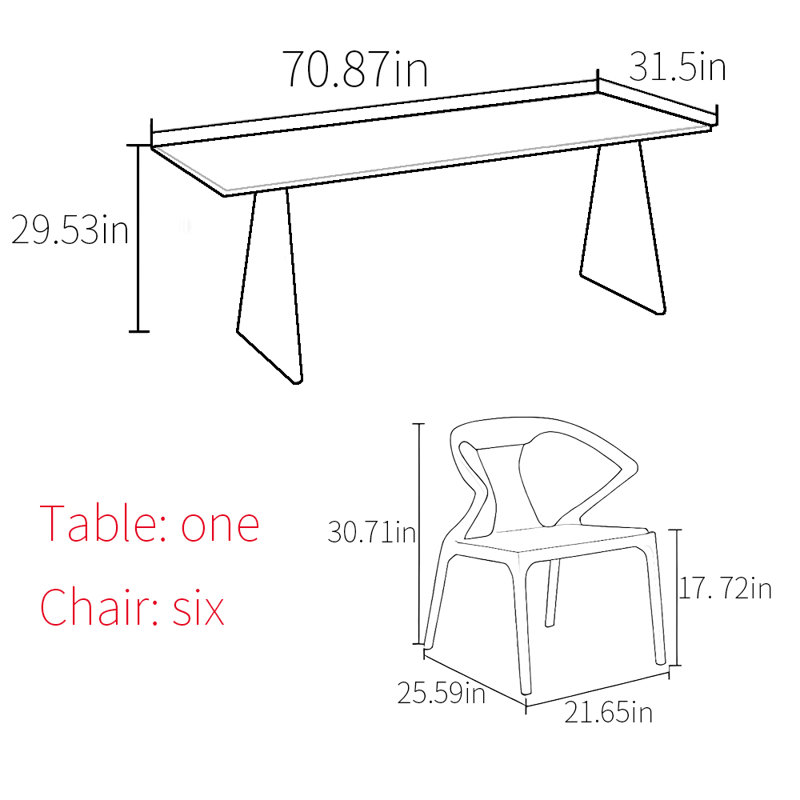 Une table de salle à manger en bois de frêne robuste et durable, H 29,53 po x L 70,87 po x l 31,5 po