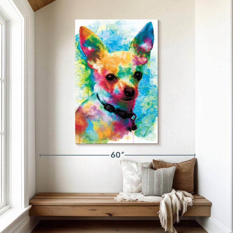 Peinture de chihuahua Brampt, H 48 po x l 32 po