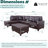 Amielia Faux Leather Sectional-443442138-443442139-443442151