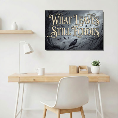 Black Crows on Twisted Tree Branches in Stormy Sky Canvas Wall Art