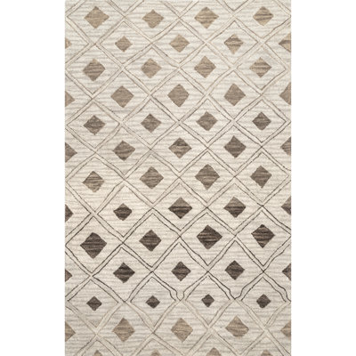 Tapis beige en laine Trellis