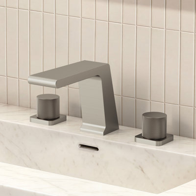 Widespread Bathroom Faucet 3 Hole, 2-handle Bathroom Sink Faucet with Drain Assembly