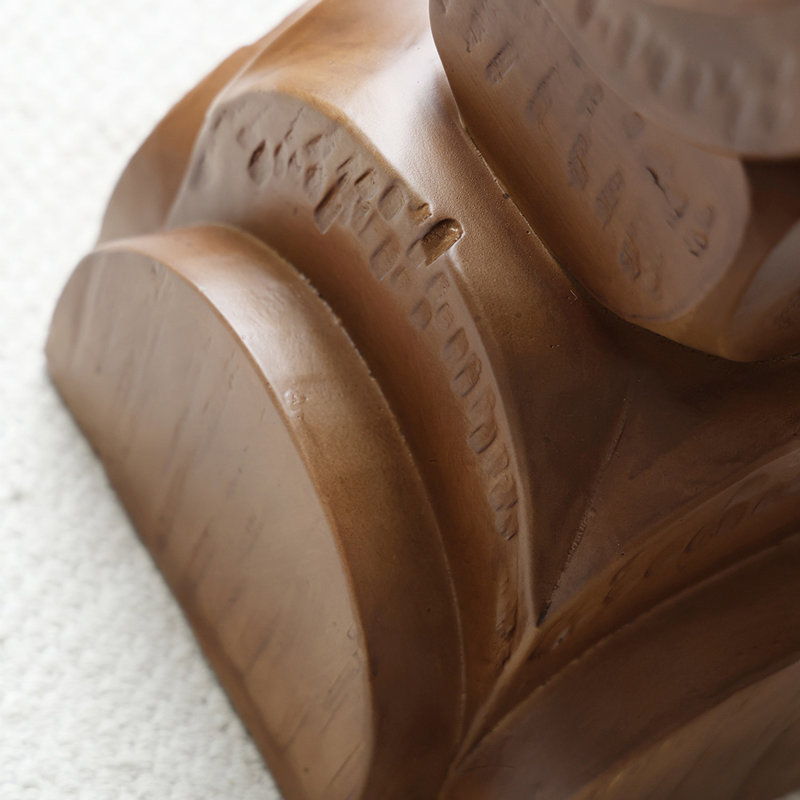 Walnut Abstract Glass Decorative Object