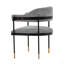Fauteuil en chenille de métal gris Lia